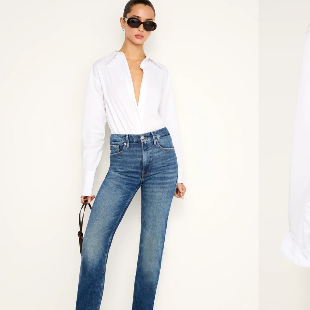 GOOD AMERICAN Good Icon Straight Leg High Rise Jeans